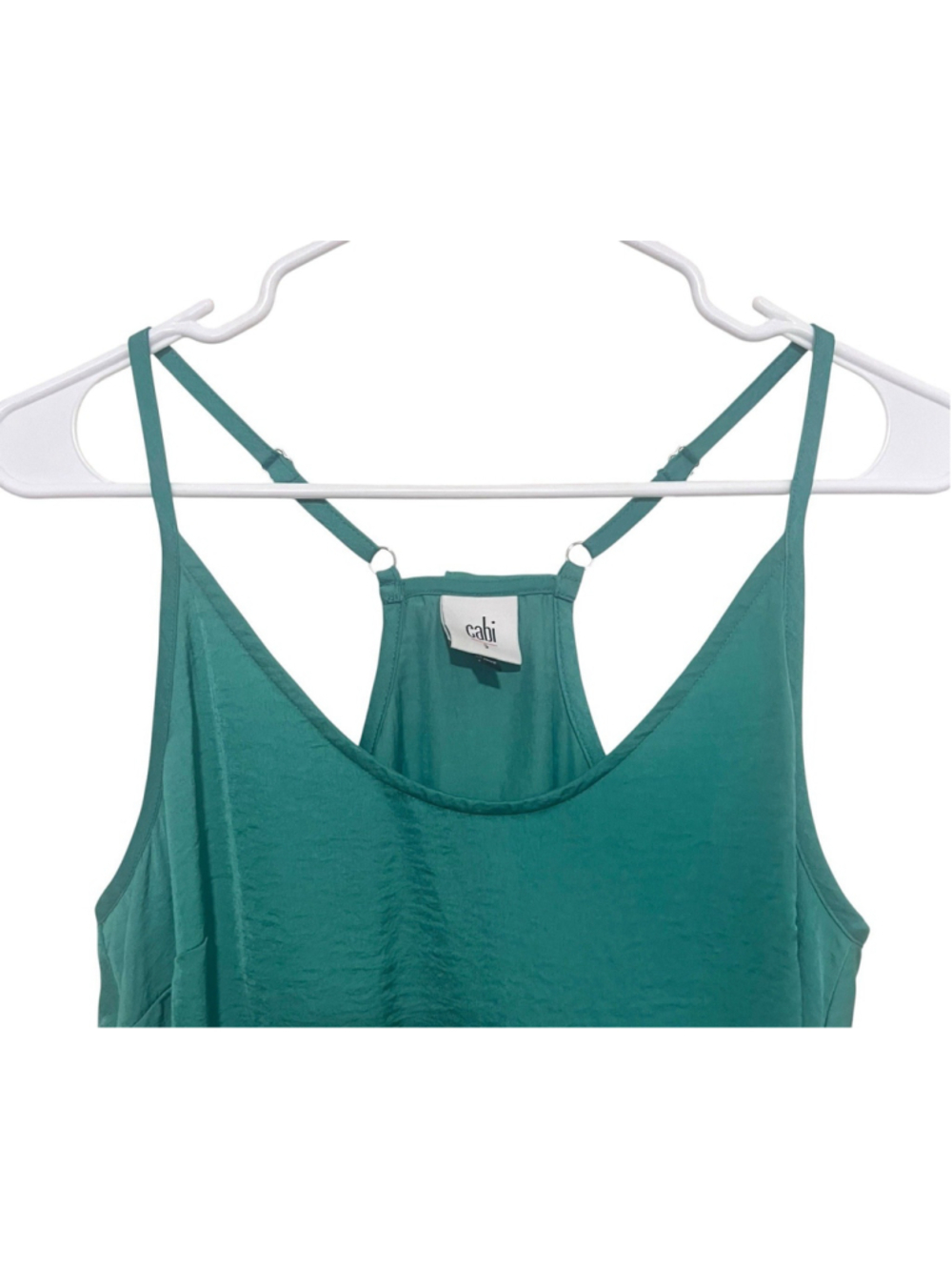 Cabi Park Cami Green Sleeveless Top Women’s Small Ruffle Back Tank Blouse - Picture 4 of 4
